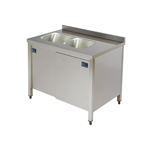 Arisco 2 Eviyeli Dolap Cupboard Sink Unit With 2 Bowls 1400X600X850 Sol Evyeli