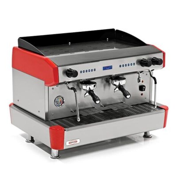 Empero Espresso Tam Otomatik Kahve Makinesi, 2 Gruplu, Kırmızı