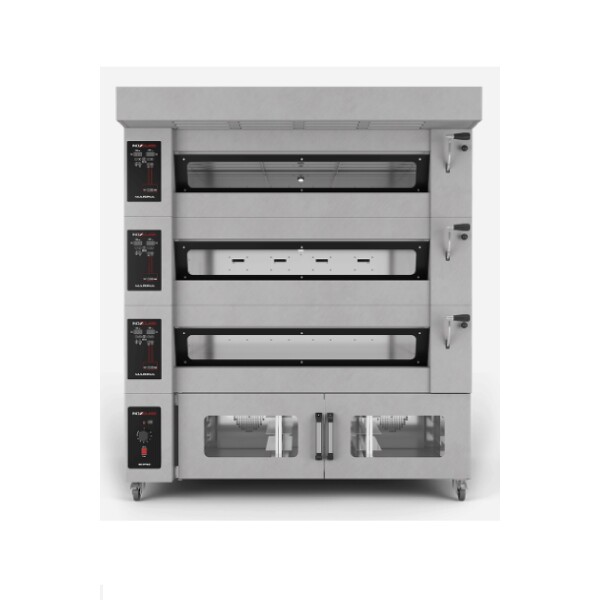 İnoxclass Marina Taş Tabanlı Elektrikli Fırınlar M1203E 22 Kw 10 X 40 X 60 Cm Trays Analog / Electronıc 1650 X 2250 X 420 Mm