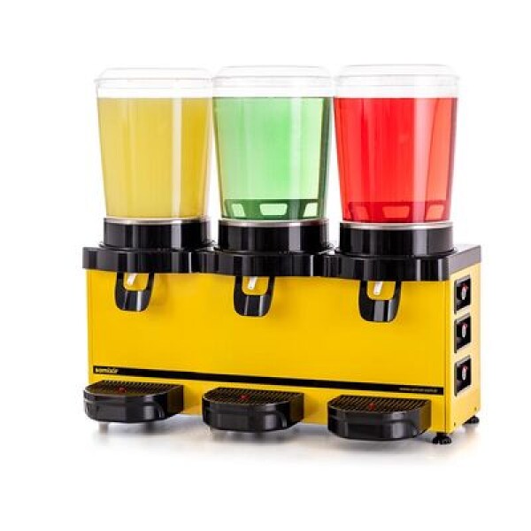 Samixir M10 Triple Soğuk İçecek Dispenseri, 10 L+10 L+10 L, Panaromik, Sarı