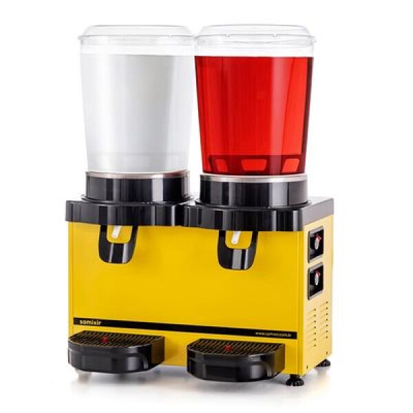 Samixir M10 Twin Soğuk İçecek Dispenseri, 10 L+10 L, Panaromik, Sarı