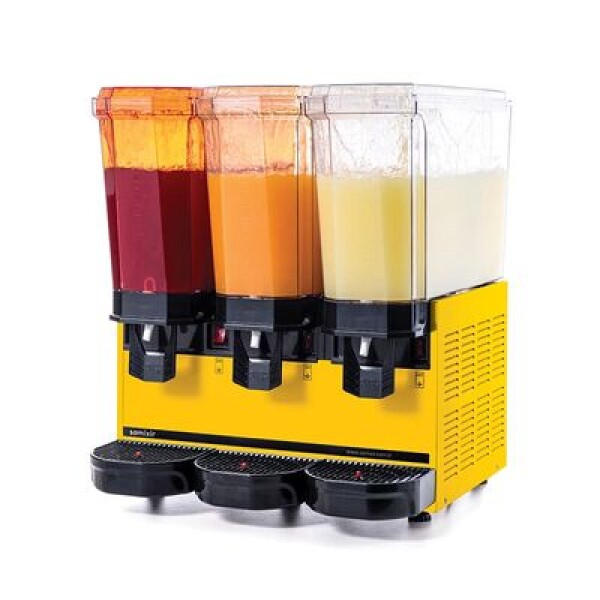 Samixir Triple Klasik Fıskiyeli Soğuk İçecek Dispenseri, 20+20+20 L, Sarı