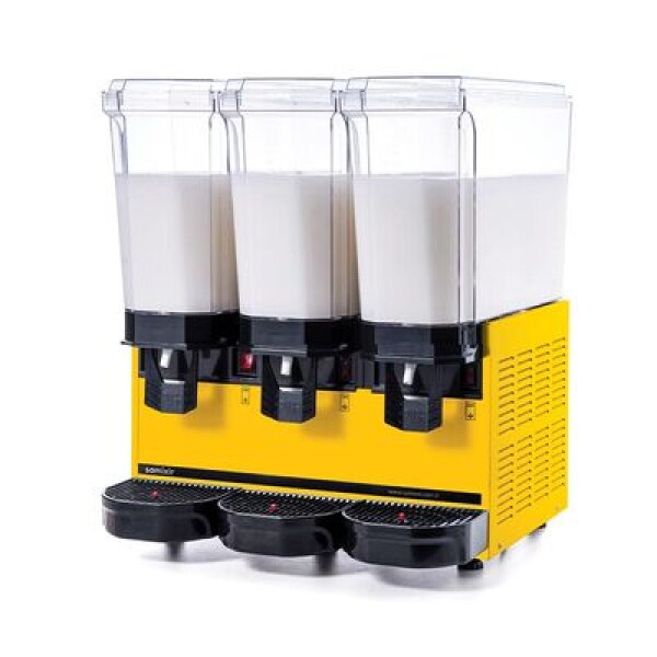 Samixir Triple Klasik Karıştırıcılı Soğuk İçecek Dispenseri, 20+20+20 L, Sarı