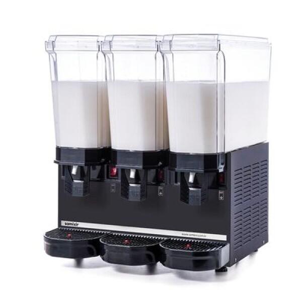 Samixir Triple Klasik Karıştırıcılı Soğuk İçecek Dispenseri, 20+20+20 L, Siyah