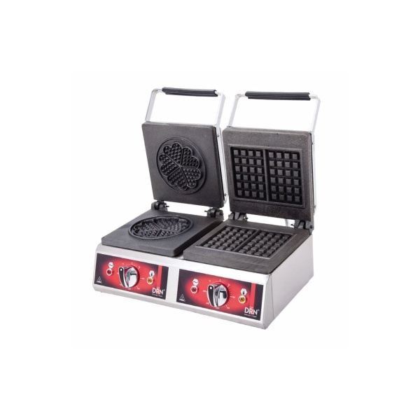 DRN İkili Kare+Yonca Waffle Makinesi Elektrikli 54x40x30 Cm