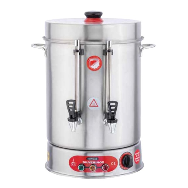 Işık Gaz Ikazlı Metal Musluklu Çay Makinesi 80 Bardak 9 lt 1250 W Profesyonel Endüstriyel